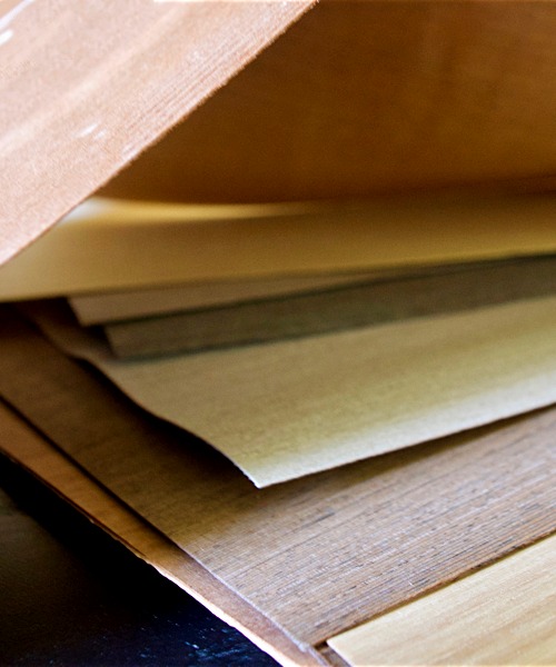 Small wood veneer sheets with peel and stick veneer backing perfect for DIY projects.