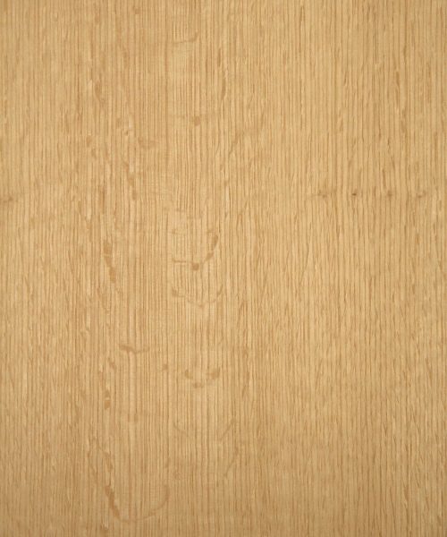 Red oak wood veneer sample, quarter cut, medium flake