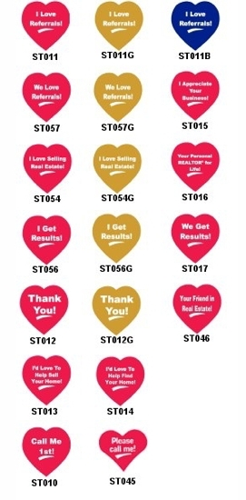 Message Stickers - Heart Shaped Small - Rolls of 1,000 - Britton